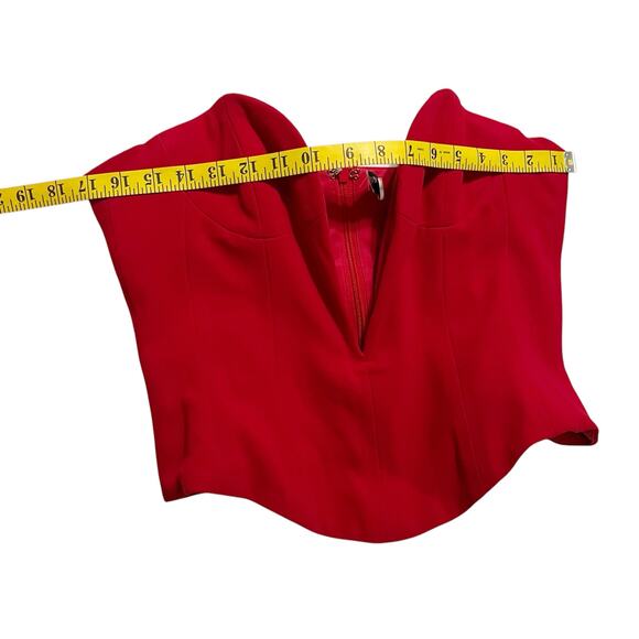 House of CB Women’s Red Strapless Plunge Corset Top Size‎ Large - Picture 11 of 12